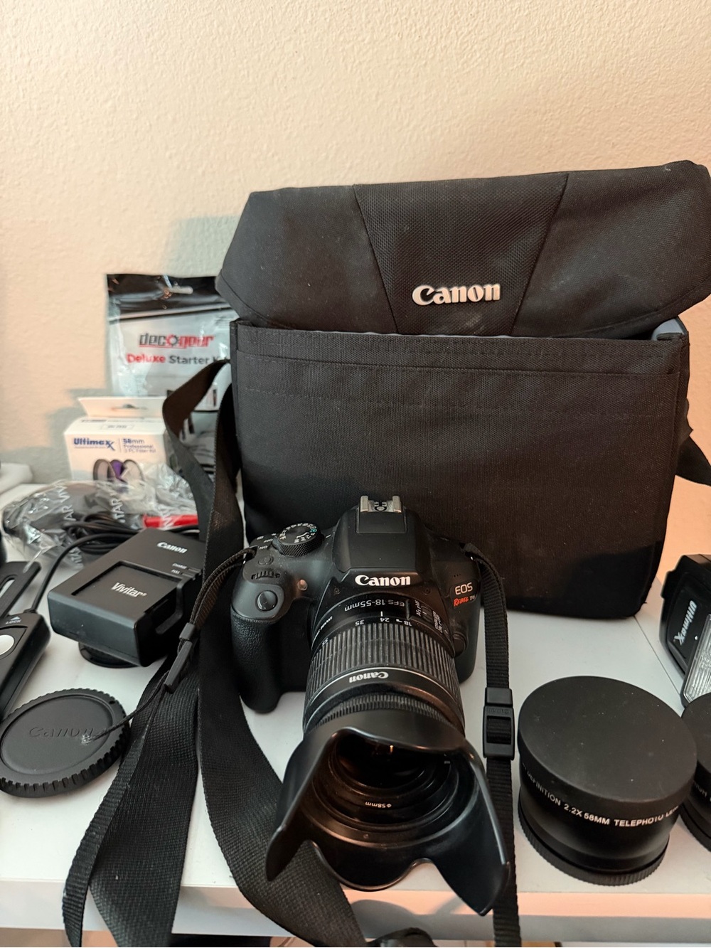 Canon EOS Rebel DSLR Camera Kit in Black